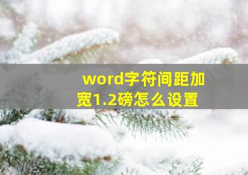 word字符间距加宽1.2磅怎么设置