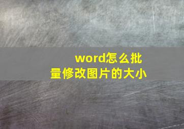 word怎么批量修改图片的大小