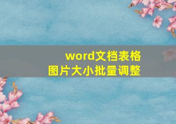 word文档表格图片大小批量调整