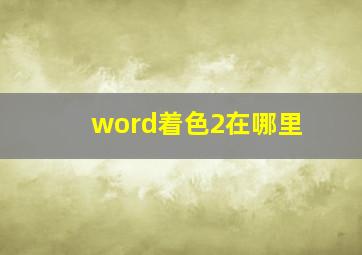 word着色2在哪里