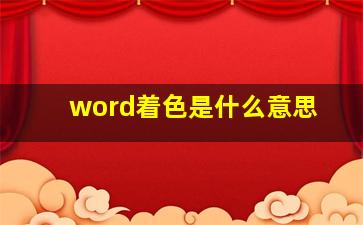 word着色是什么意思