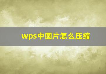 wps中图片怎么压缩