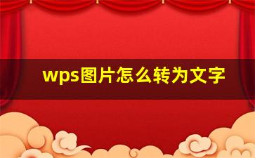 wps图片怎么转为文字