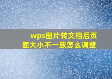 wps图片转文档后页面大小不一致怎么调整