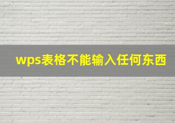 wps表格不能输入任何东西