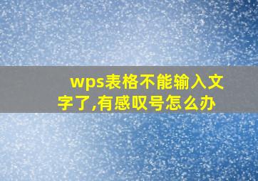 wps表格不能输入文字了,有感叹号怎么办