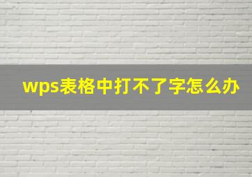 wps表格中打不了字怎么办