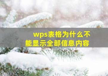 wps表格为什么不能显示全部信息内容