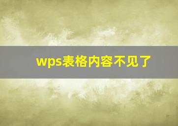 wps表格内容不见了