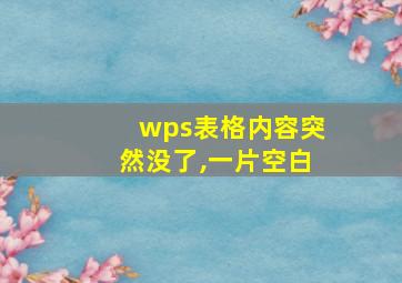 wps表格内容突然没了,一片空白