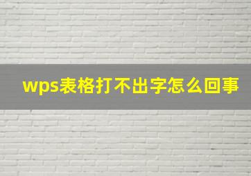 wps表格打不出字怎么回事