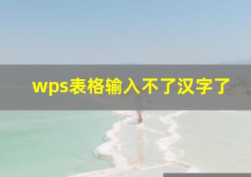 wps表格输入不了汉字了