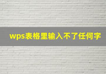 wps表格里输入不了任何字