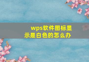 wps软件图标显示是白色的怎么办