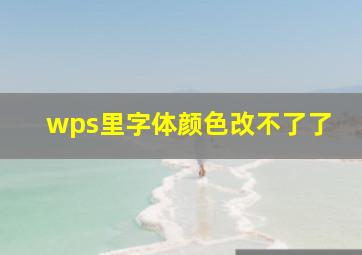 wps里字体颜色改不了了