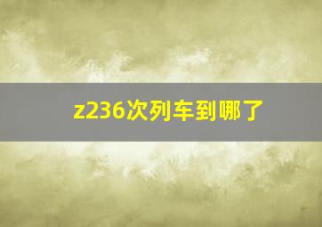 z236次列车到哪了