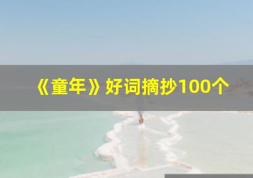 《童年》好词摘抄100个