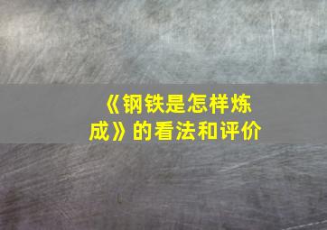 《钢铁是怎样炼成》的看法和评价