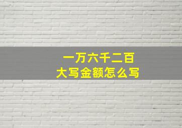 一万六千二百大写金额怎么写