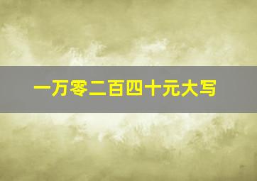 一万零二百四十元大写