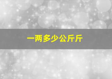 一两多少公斤斤