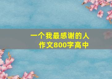 一个我最感谢的人作文800字高中