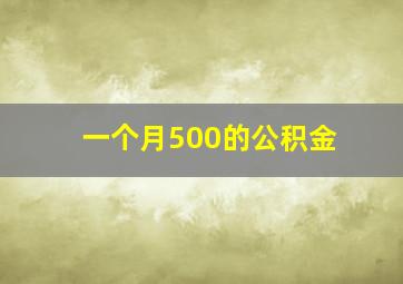 一个月500的公积金