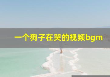 一个狗子在哭的视频bgm