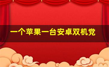 一个苹果一台安卓双机党