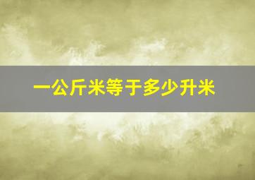 一公斤米等于多少升米