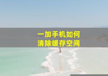 一加手机如何清除缓存空间