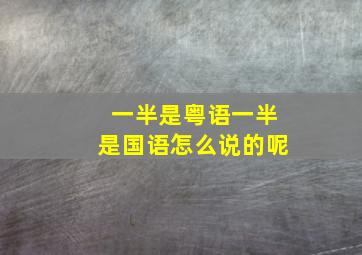 一半是粤语一半是国语怎么说的呢