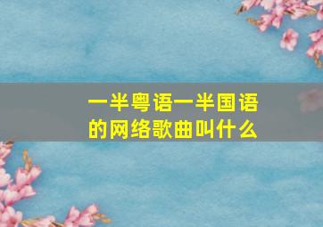 一半粤语一半国语的网络歌曲叫什么