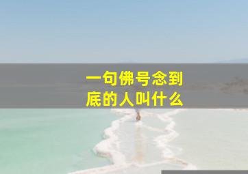 一句佛号念到底的人叫什么