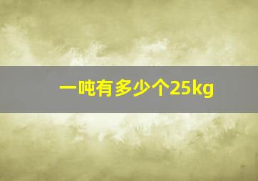 一吨有多少个25kg