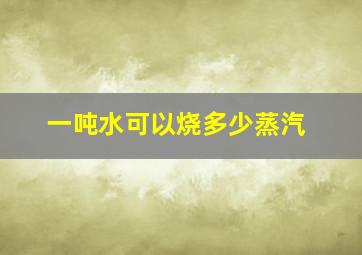 一吨水可以烧多少蒸汽