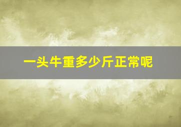 一头牛重多少斤正常呢