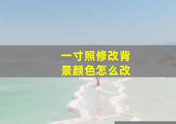 一寸照修改背景颜色怎么改