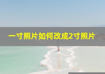 一寸照片如何改成2寸照片