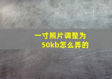 一寸照片调整为50kb怎么弄的