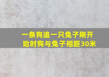 一条狗追一只兔子刚开始时狗与兔子相距30米