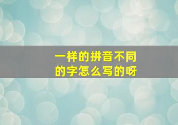 一样的拼音不同的字怎么写的呀