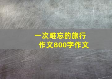 一次难忘的旅行作文800字作文