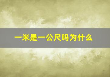 一米是一公尺吗为什么