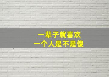 一辈子就喜欢一个人是不是傻