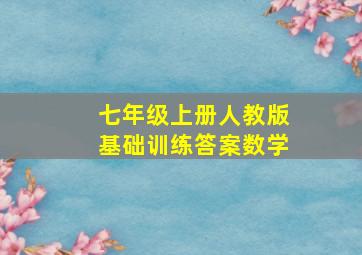 七年级上册人教版基础训练答案数学