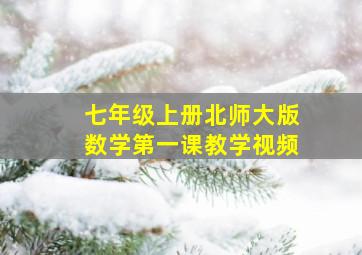 七年级上册北师大版数学第一课教学视频