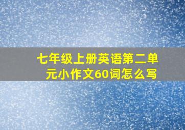 七年级上册英语第二单元小作文60词怎么写