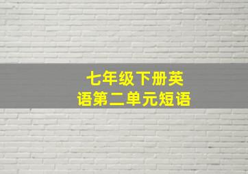 七年级下册英语第二单元短语