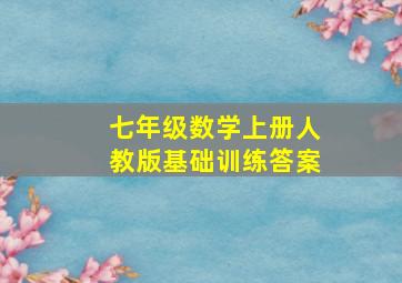 七年级数学上册人教版基础训练答案